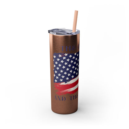 THE OUTLAW AND THE HILLBILLY Skinny Tumbler with Straw, 20oz