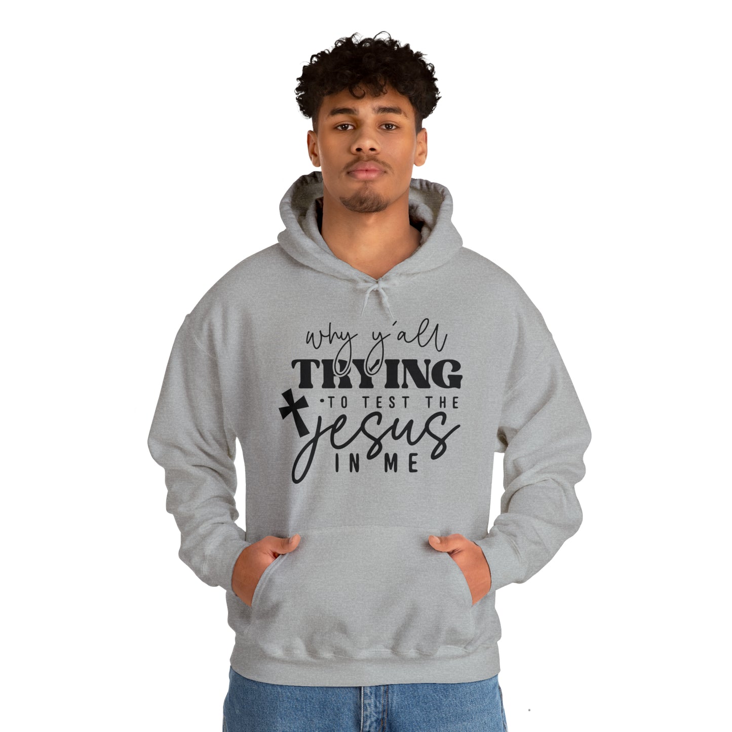 Testing my Jesus Unisex Heavy Blend™ Hooded Sweatshirt