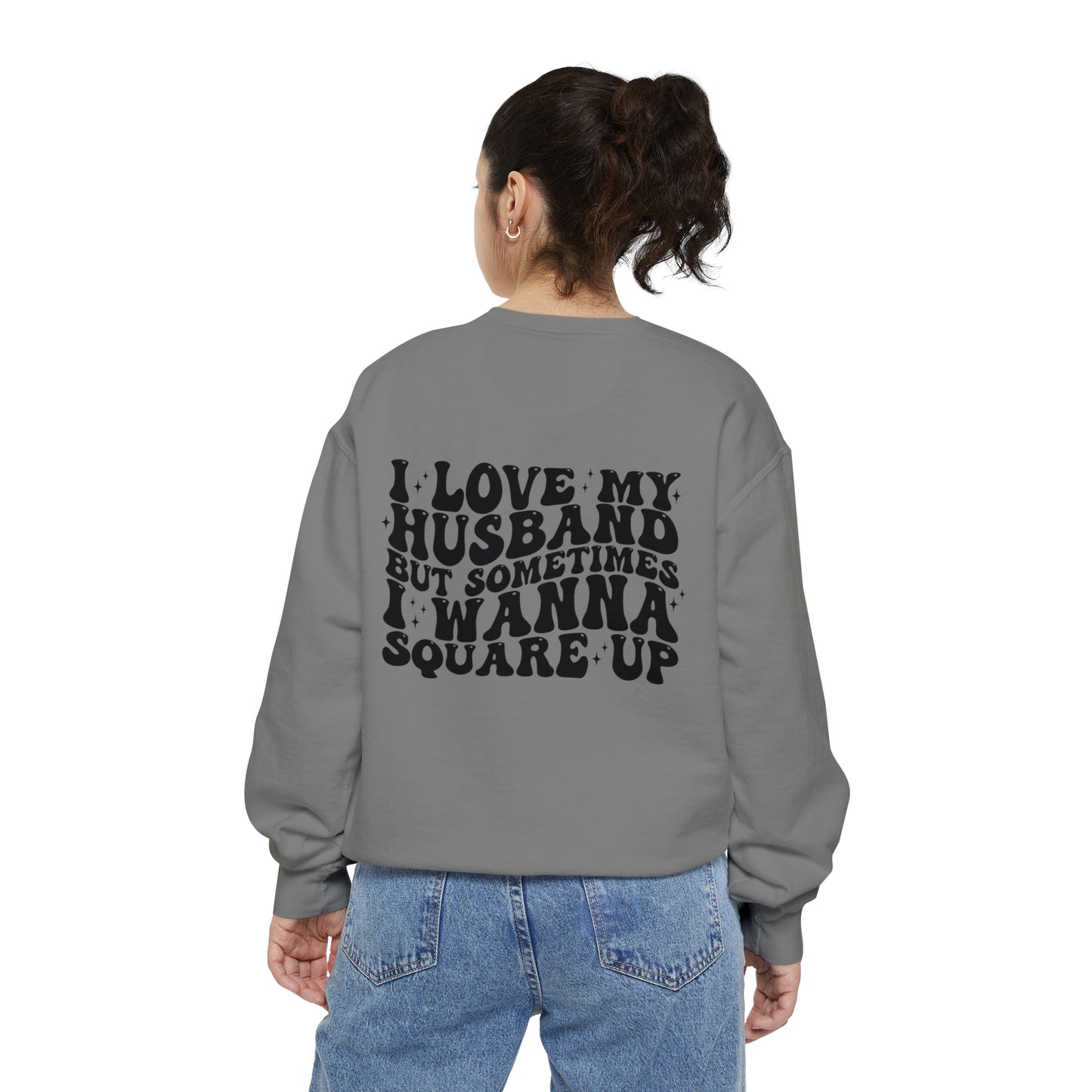 Square up Unisex Garment-Dyed Sweatshirt