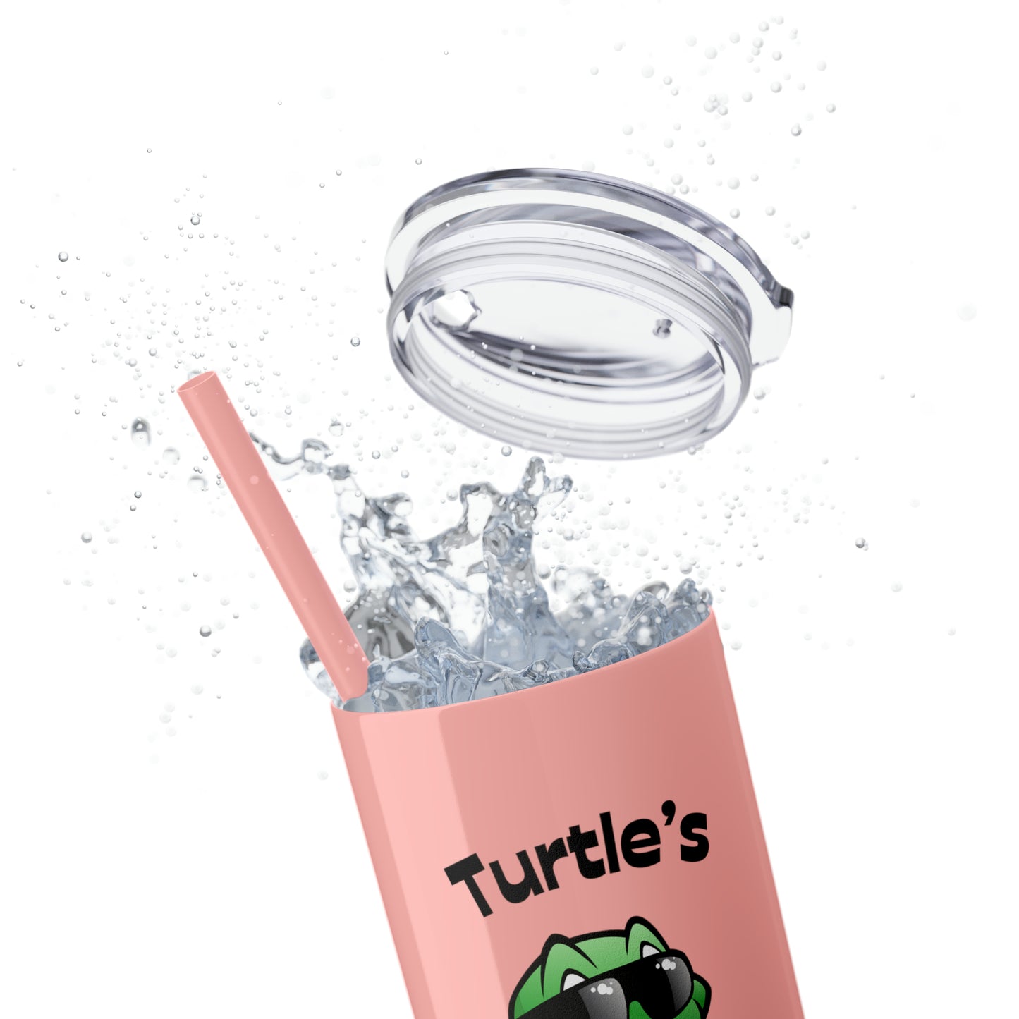 Turtle Skinny Tumbler with Straw, 20oz