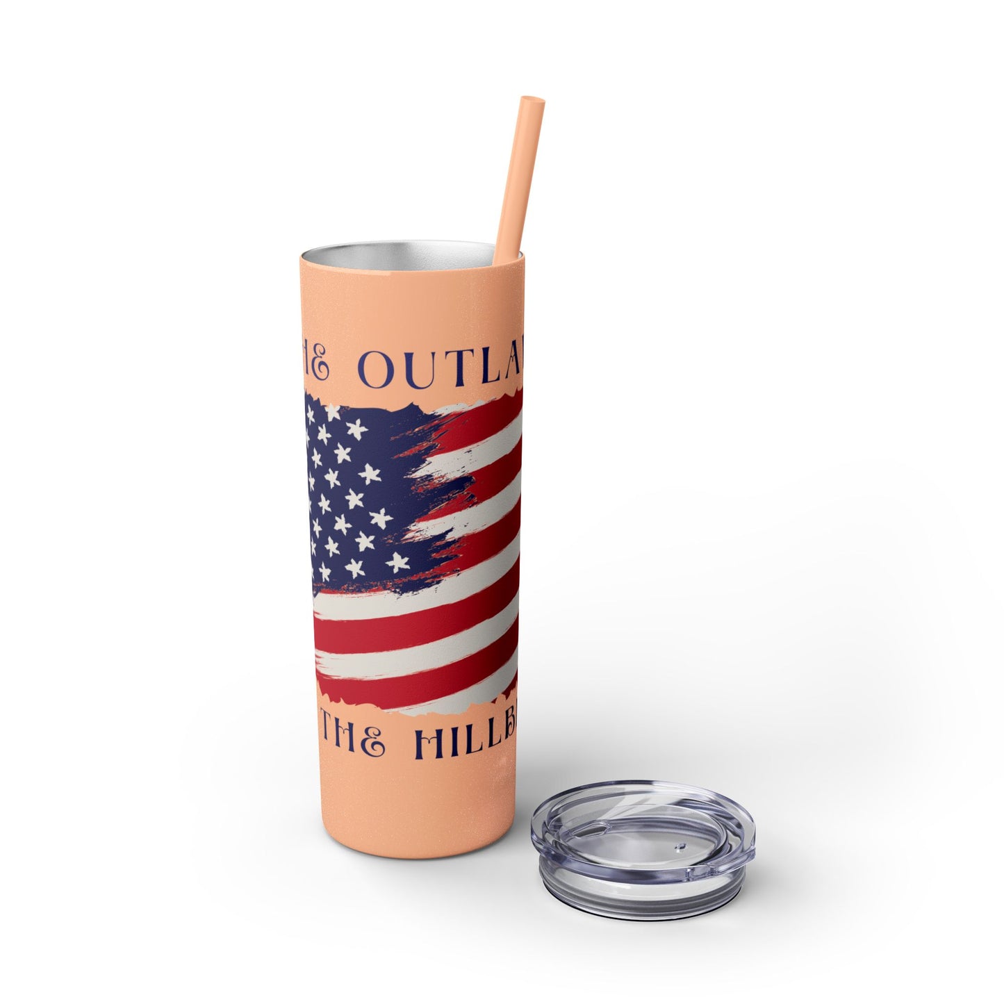 THE OUTLAW AND THE HILLBILLY Skinny Tumbler with Straw, 20oz