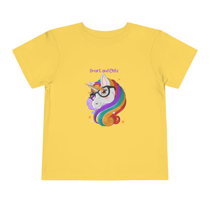 Unicorn Smart and Cute Back to School Toddler Short Sleeve Tee