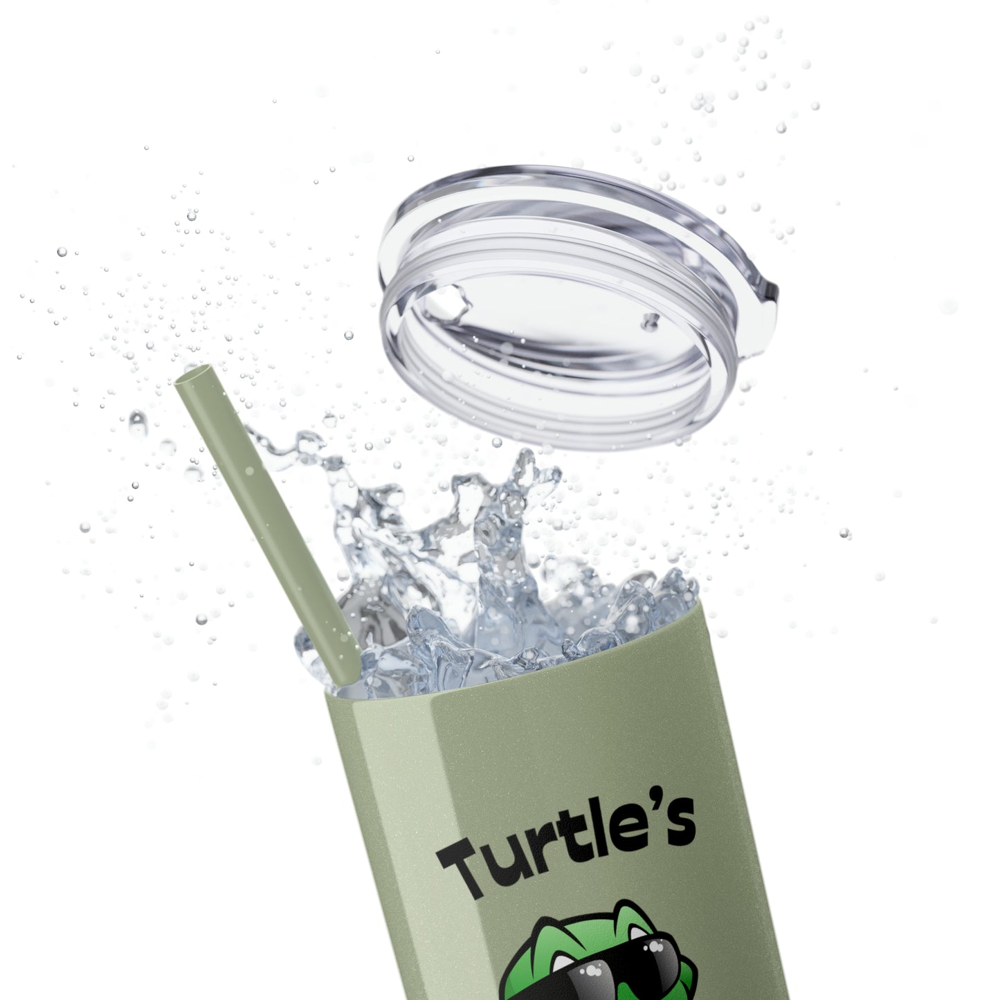 Turtle Skinny Tumbler with Straw, 20oz