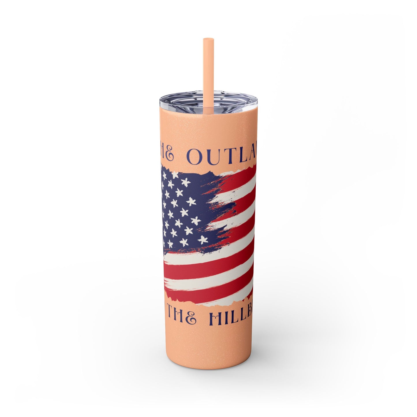 THE OUTLAW AND THE HILLBILLY Skinny Tumbler with Straw, 20oz