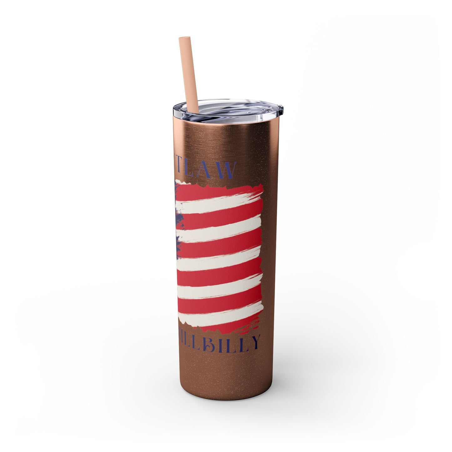 THE OUTLAW AND THE HILLBILLY Skinny Tumbler with Straw, 20oz