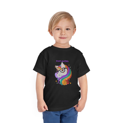 Unicorn Smart and Cute Back to School Toddler Short Sleeve Tee