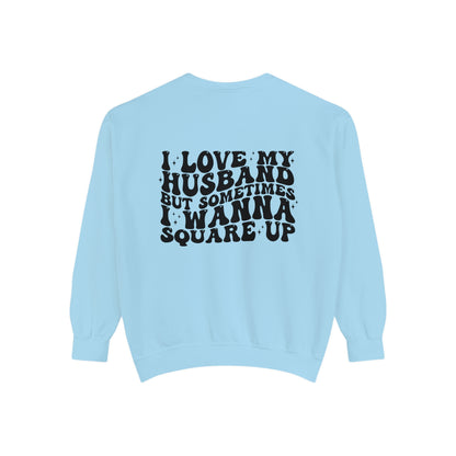 Square up Unisex Garment-Dyed Sweatshirt