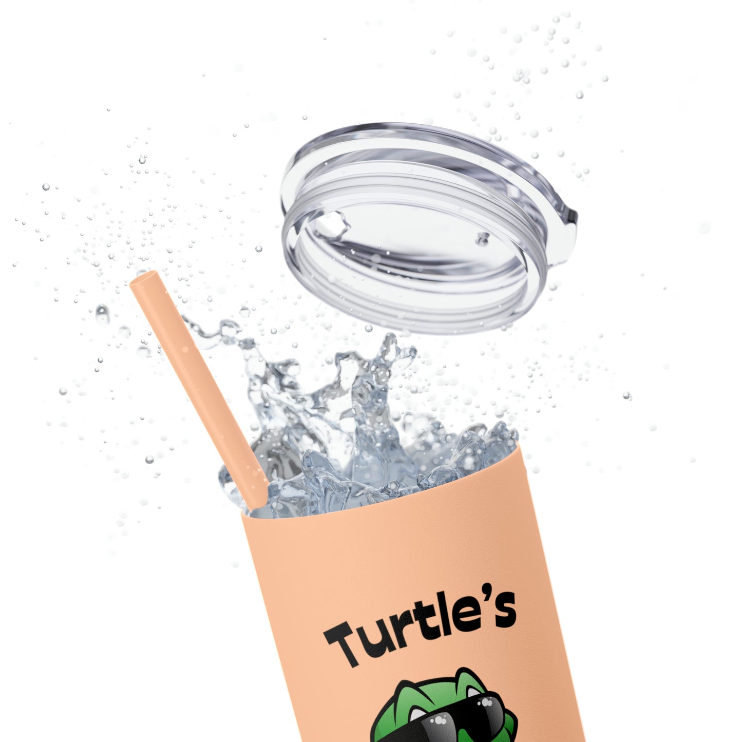 Turtle Skinny Tumbler with Straw, 20oz