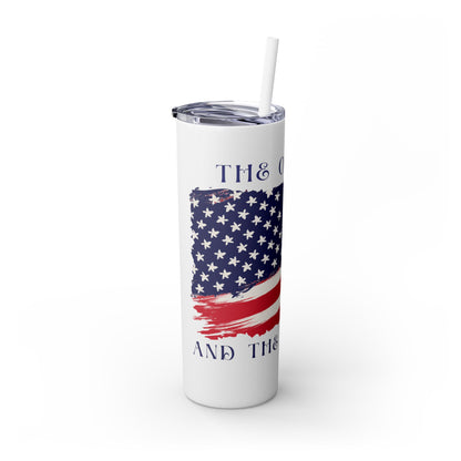 THE OUTLAW AND THE HILLBILLY Skinny Tumbler with Straw, 20oz