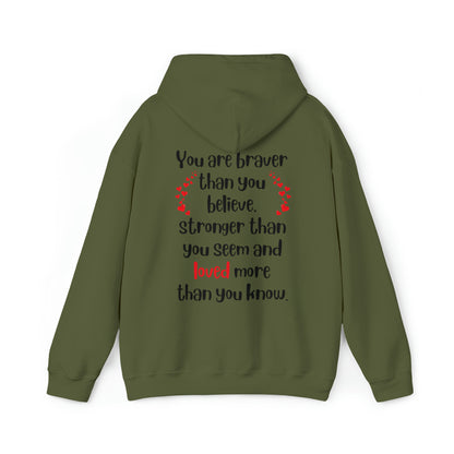 Brave, Strong & Loved Unisex Heavy Blend™ Hooded Sweatshirt