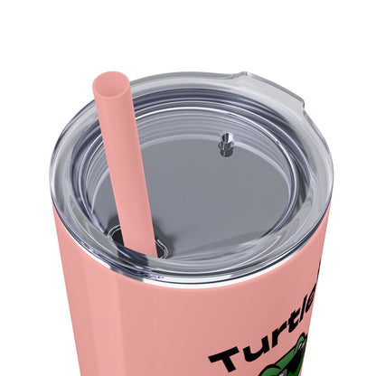 Turtle Skinny Tumbler with Straw, 20oz