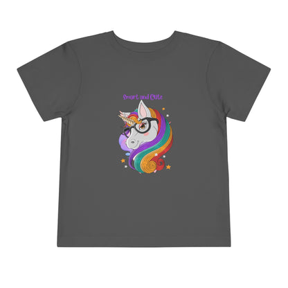 Unicorn Smart and Cute Back to School Toddler Short Sleeve Tee