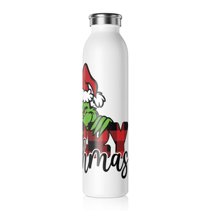 Merry Grinchmas Slim Water Bottle