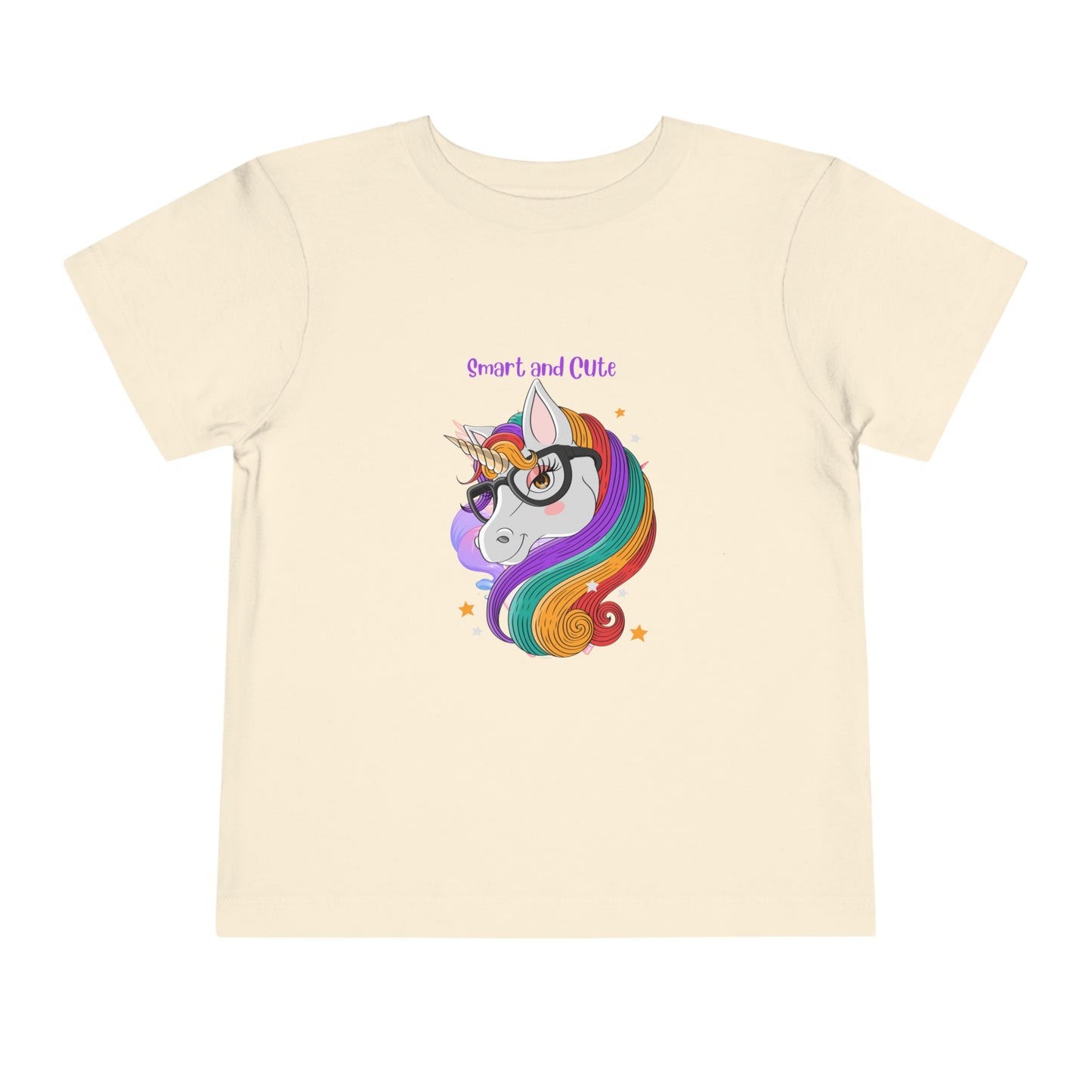 Unicorn Smart and Cute Back to School Toddler Short Sleeve Tee