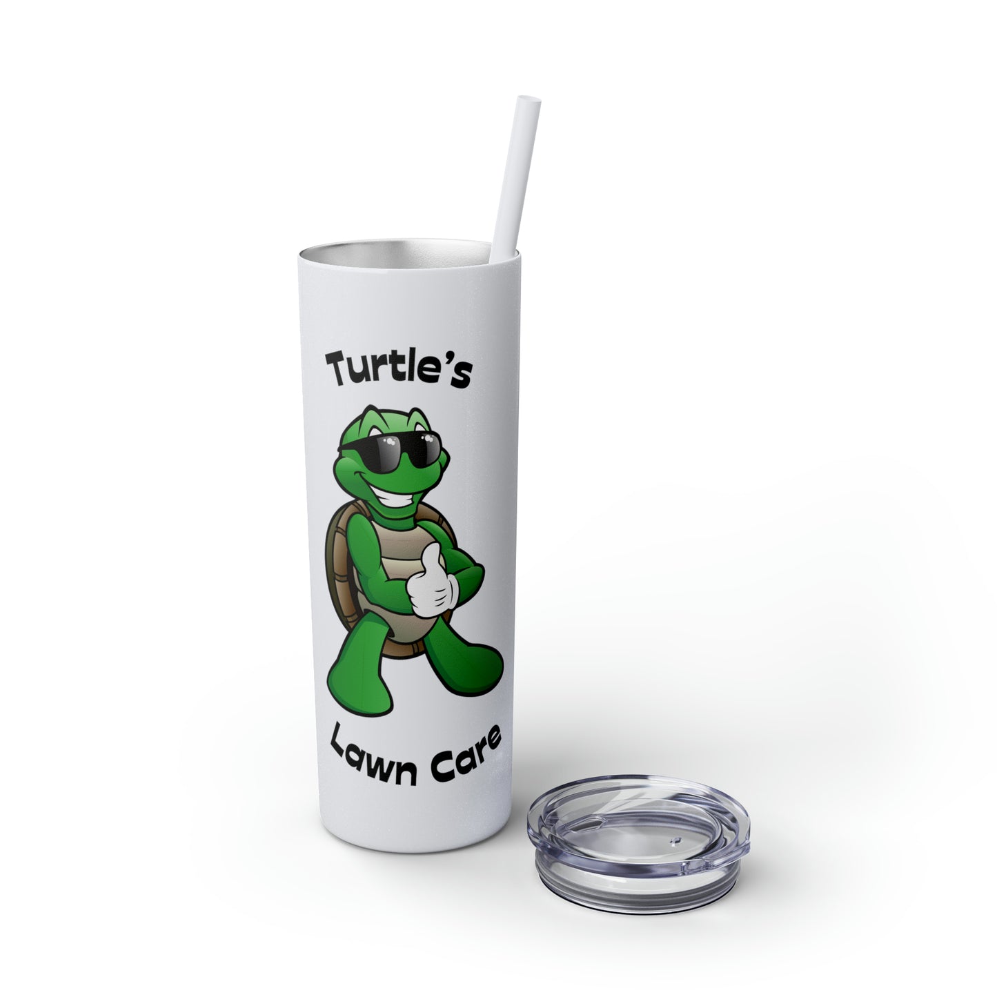 Turtle Skinny Tumbler with Straw, 20oz