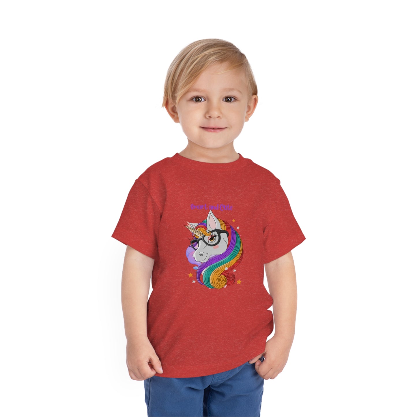 Unicorn Smart and Cute Back to School Toddler Short Sleeve Tee