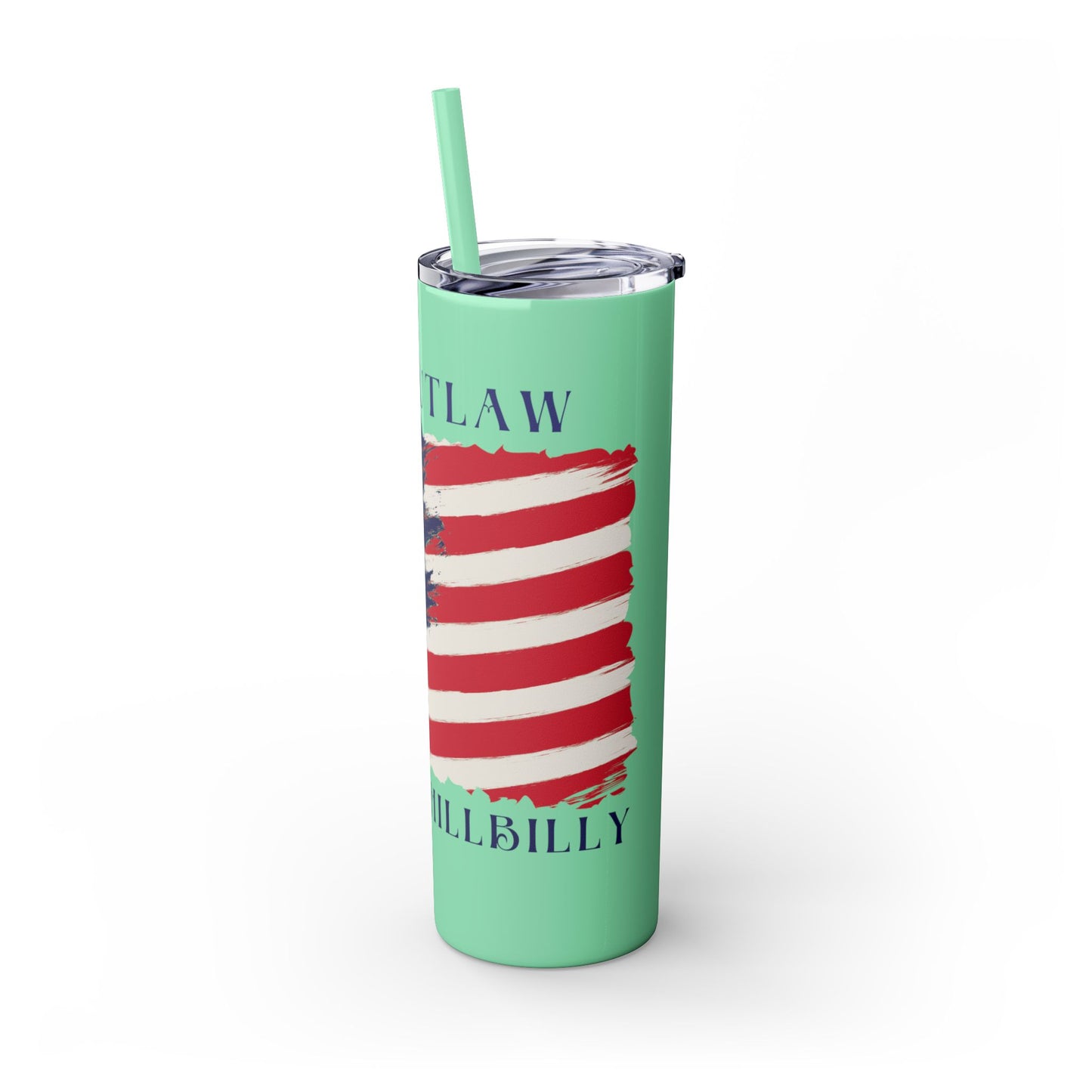 THE OUTLAW AND THE HILLBILLY Skinny Tumbler with Straw, 20oz