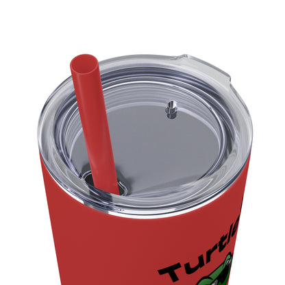 Turtle Skinny Tumbler with Straw, 20oz