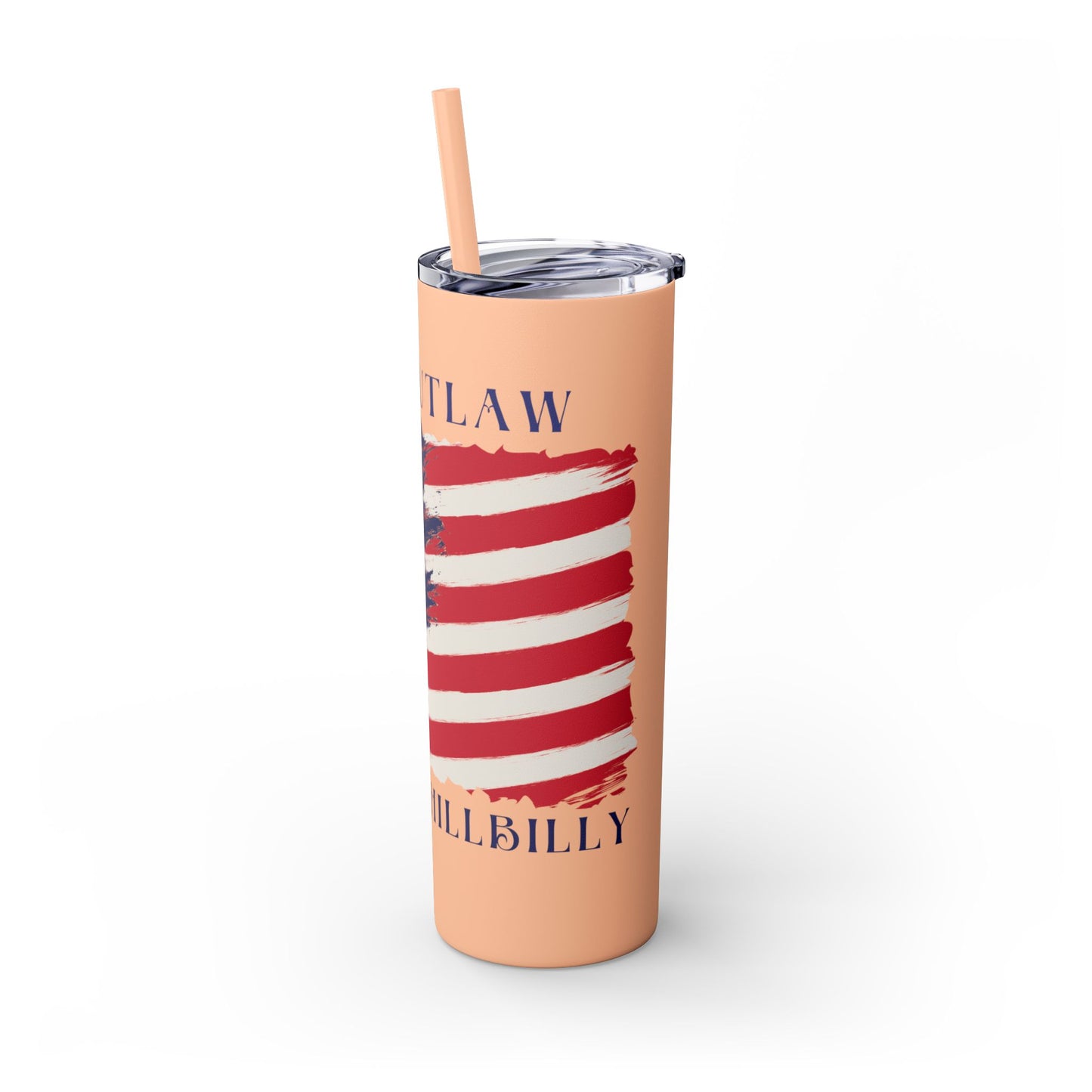 THE OUTLAW AND THE HILLBILLY Skinny Tumbler with Straw, 20oz