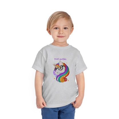 Unicorn Smart and Cute Back to School Toddler Short Sleeve Tee