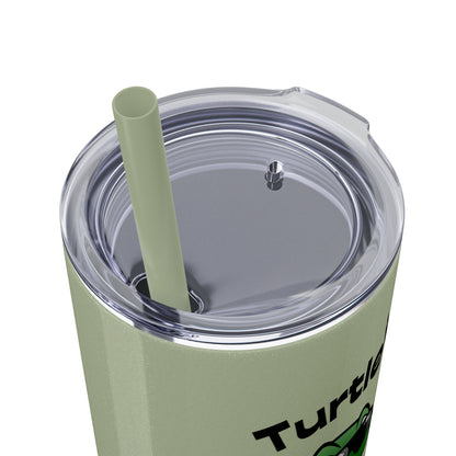 Turtle Skinny Tumbler with Straw, 20oz