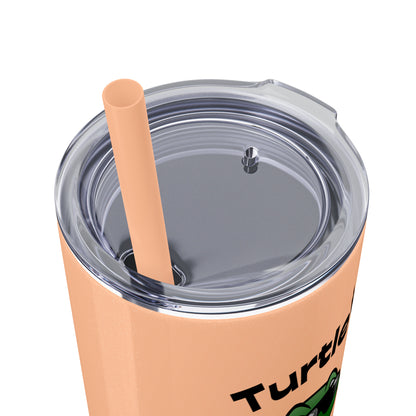 Turtle Skinny Tumbler with Straw, 20oz