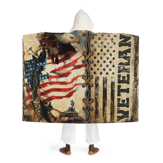 Veteran Hooded Sherpa Fleece Blanket