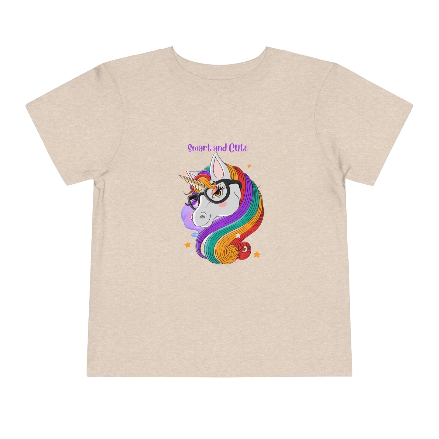 Unicorn Smart and Cute Back to School Toddler Short Sleeve Tee