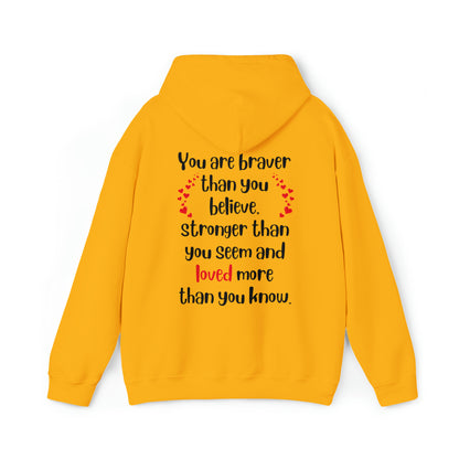 Brave, Strong & Loved Unisex Heavy Blend™ Hooded Sweatshirt