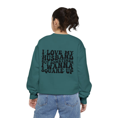 Square up Unisex Garment-Dyed Sweatshirt