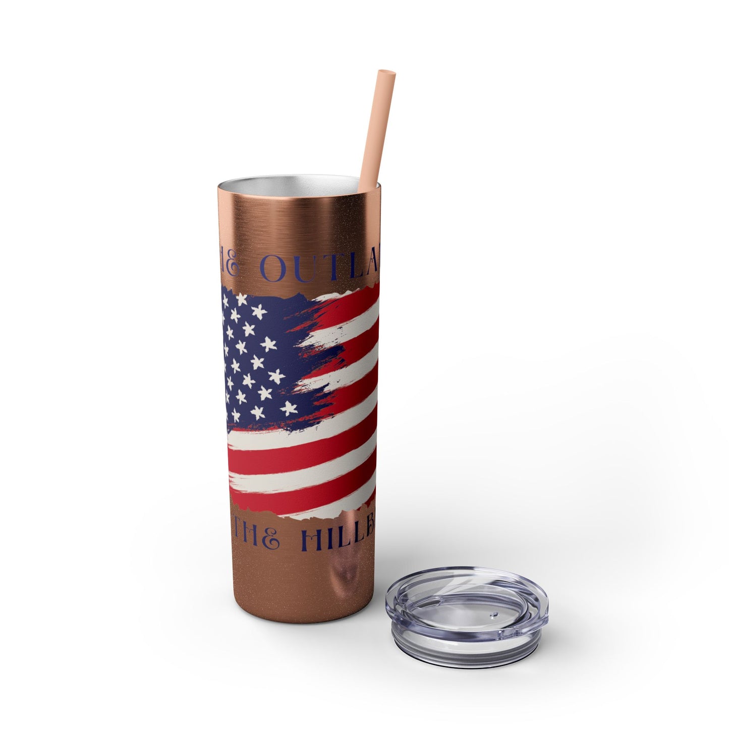 THE OUTLAW AND THE HILLBILLY Skinny Tumbler with Straw, 20oz