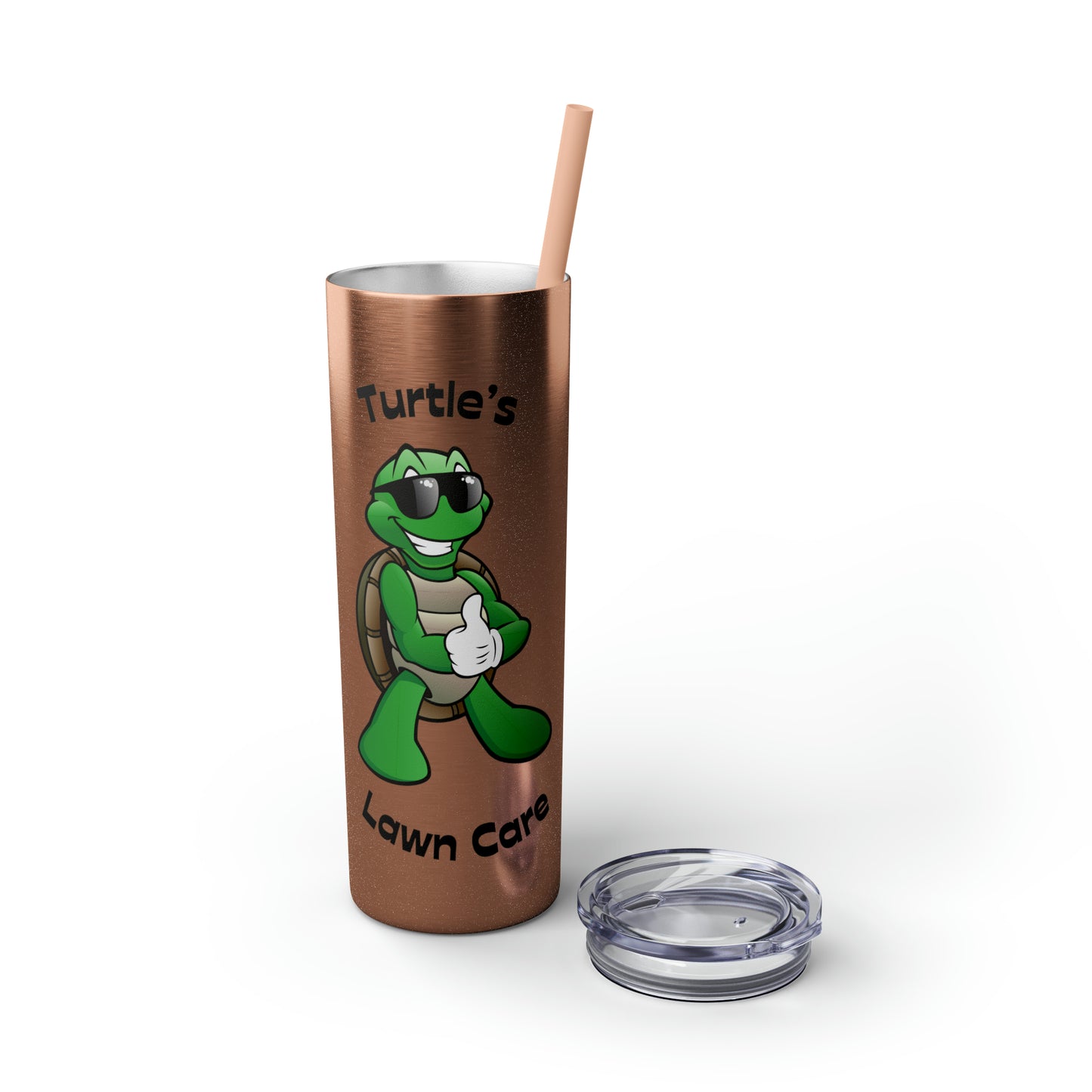 Turtle Skinny Tumbler with Straw, 20oz