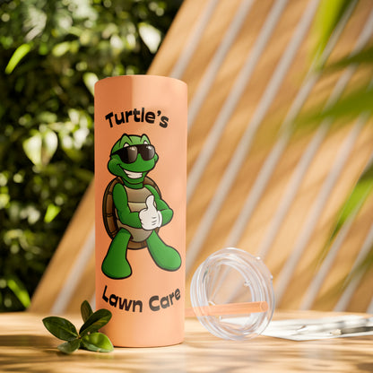 Turtle Skinny Tumbler with Straw, 20oz