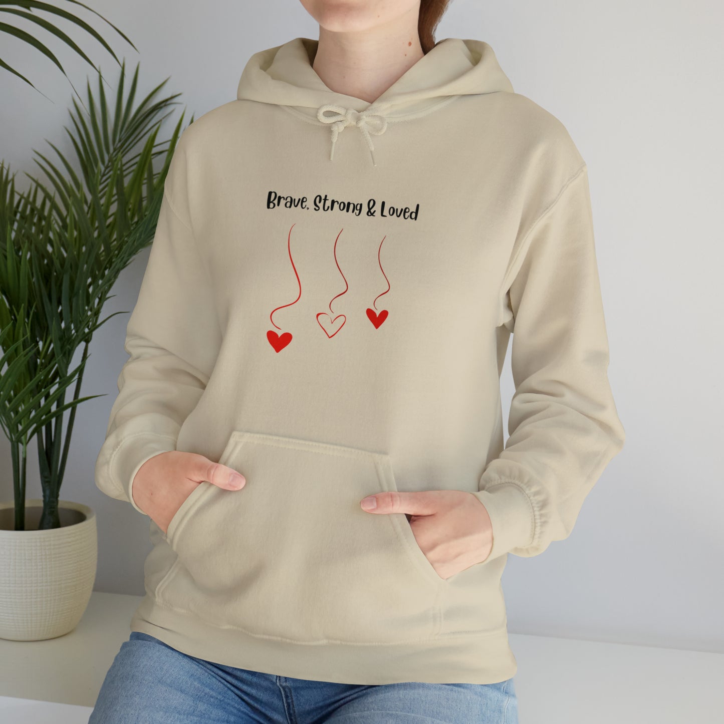 Brave, Strong & Loved Unisex Heavy Blend™ Hooded Sweatshirt