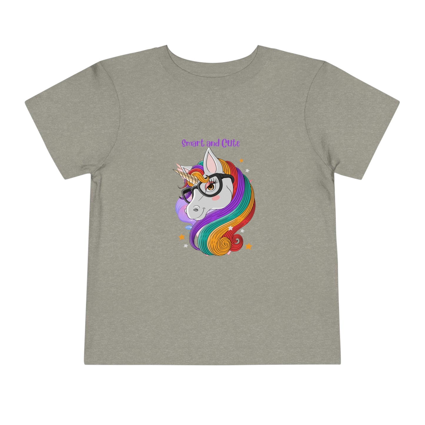 Unicorn Smart and Cute Back to School Toddler Short Sleeve Tee