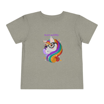 Unicorn Smart and Cute Back to School Toddler Short Sleeve Tee