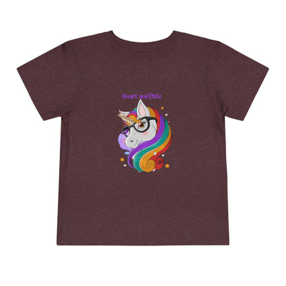 Unicorn Smart and Cute Back to School Toddler Short Sleeve Tee