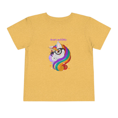 Unicorn Smart and Cute Back to School Toddler Short Sleeve Tee