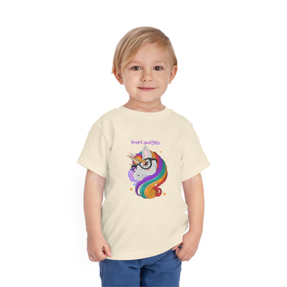 Unicorn Smart and Cute Back to School Toddler Short Sleeve Tee