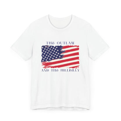 THE OUTLAW AND THE HILLBILLY Unisex Jersey Short Sleeve Tee