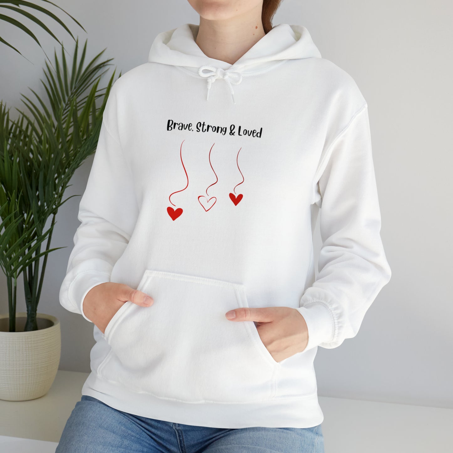 Brave, Strong & Loved Unisex Heavy Blend™ Hooded Sweatshirt