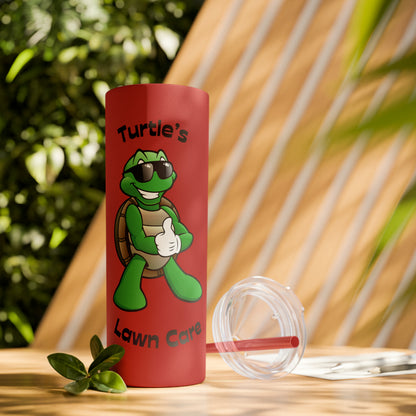 Turtle Skinny Tumbler with Straw, 20oz