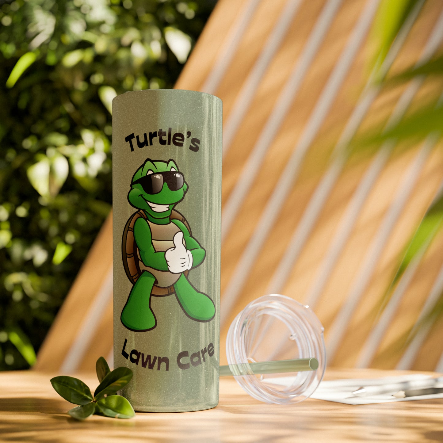 Turtle Skinny Tumbler with Straw, 20oz