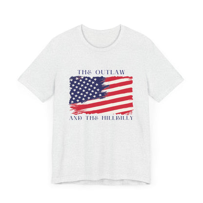 THE OUTLAW AND THE HILLBILLY Unisex Jersey Short Sleeve Tee