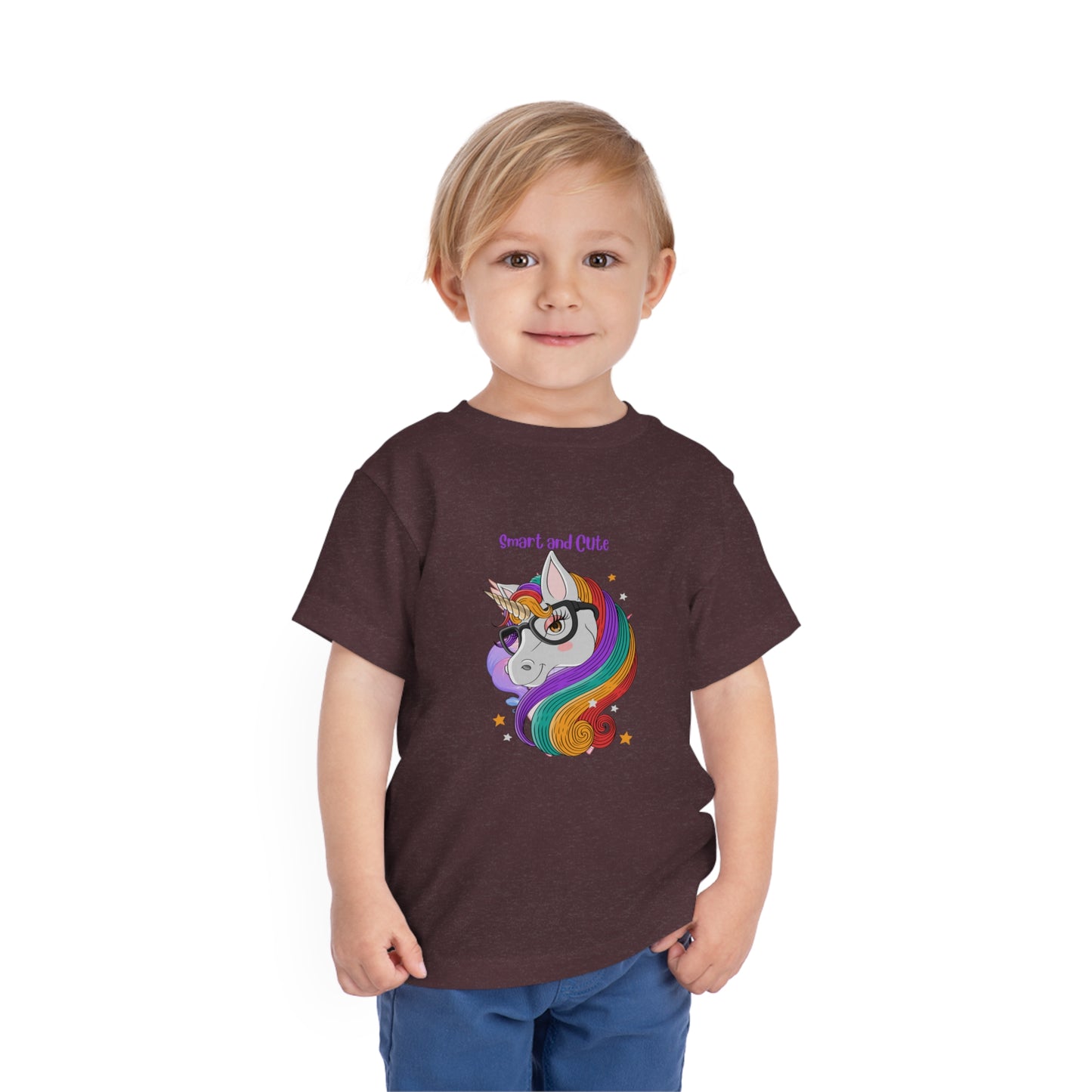 Unicorn Smart and Cute Back to School Toddler Short Sleeve Tee