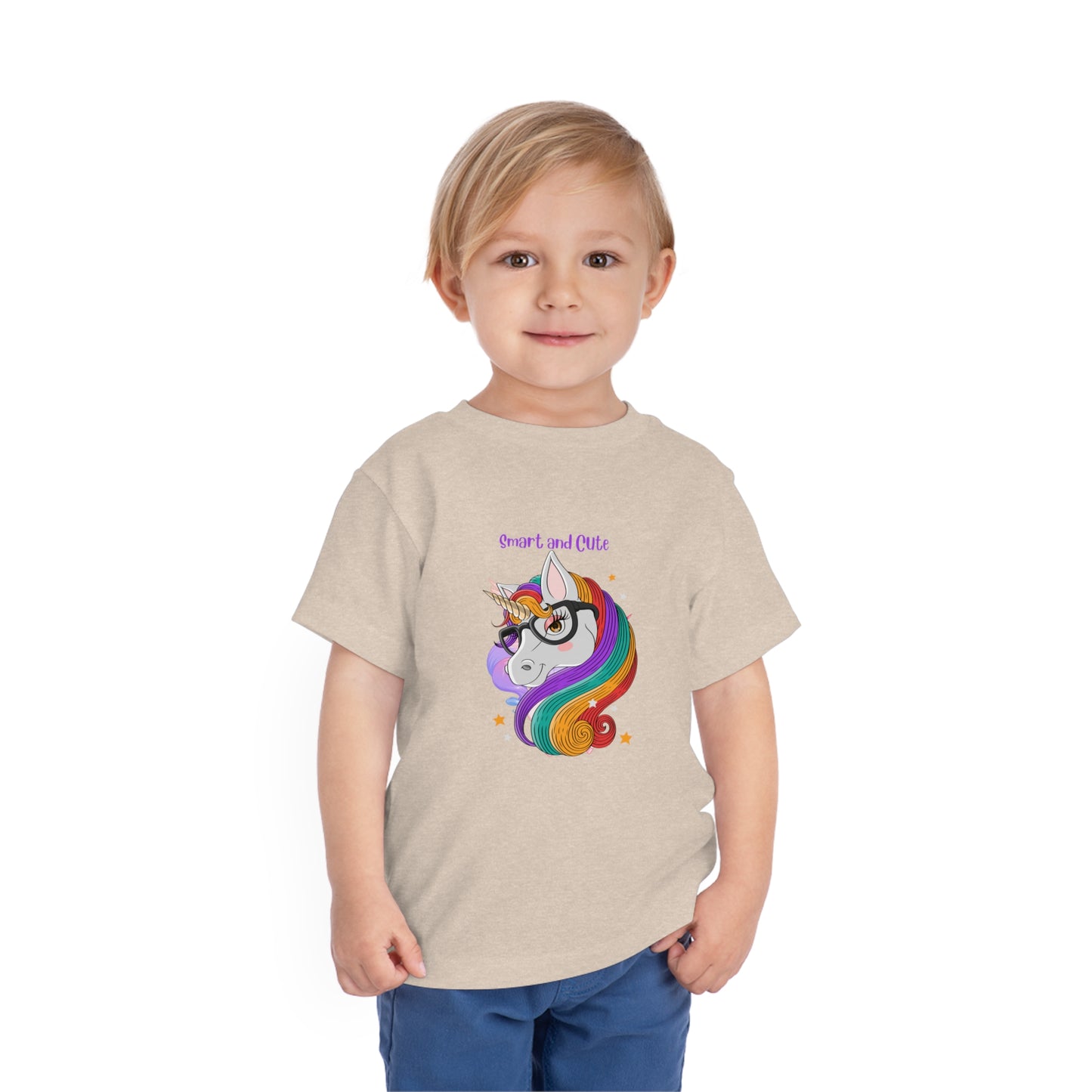 Unicorn Smart and Cute Back to School Toddler Short Sleeve Tee