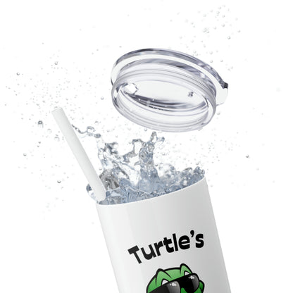 Turtle Skinny Tumbler with Straw, 20oz