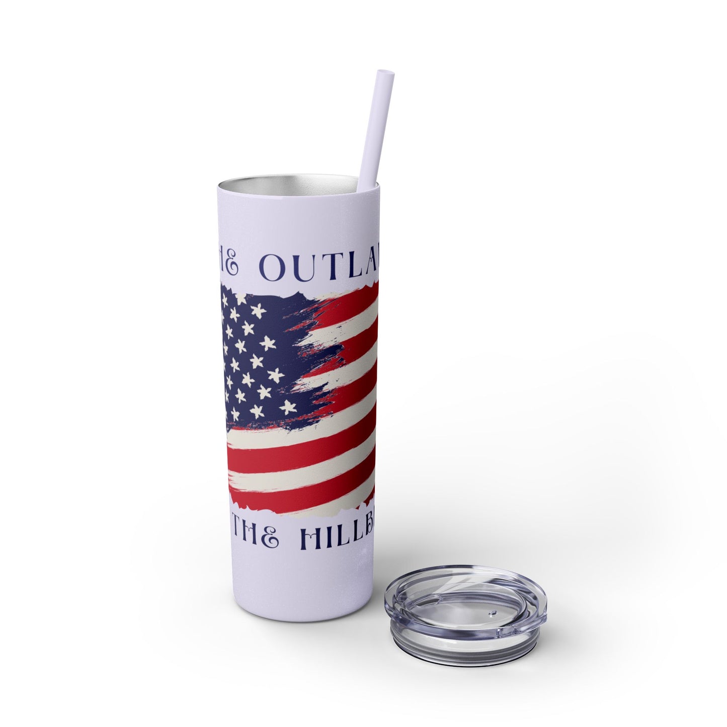 THE OUTLAW AND THE HILLBILLY Skinny Tumbler with Straw, 20oz