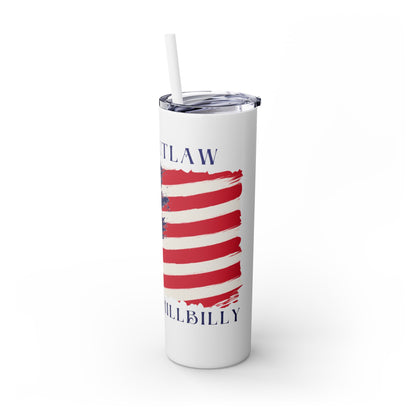 THE OUTLAW AND THE HILLBILLY Skinny Tumbler with Straw, 20oz