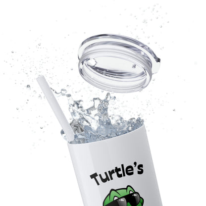 Turtle Skinny Tumbler with Straw, 20oz